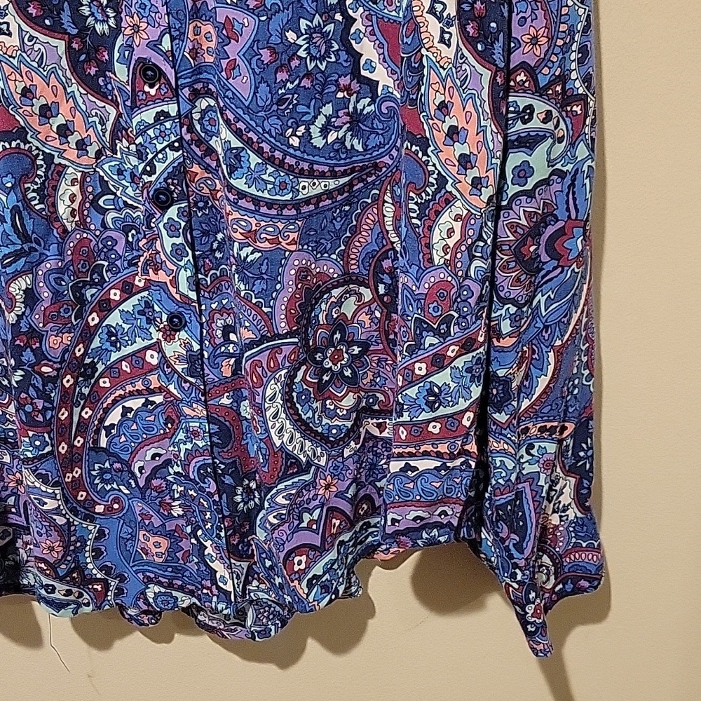 ❤️ TALBOTS PAISLEY BUTTON DOWN SHIRT / TOP, SP (SMALL PETITE) - Picture 3 of 6
